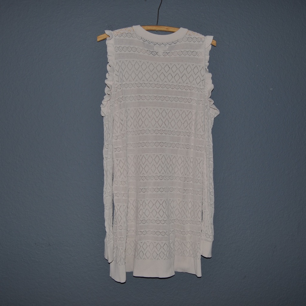 LC Lauren Conrad Pointelle Cold-Shoulder Sweater - Picture 5 of 8